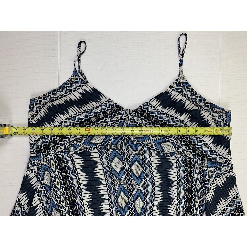 CATO Dress Sz 22/24W asymmetrical hem Spaghetti Straps Gray White Blue - Picture 8 of 9
